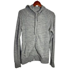 Icebreaker Quantum Merino Hoodie Grey Size Medium FLAWED